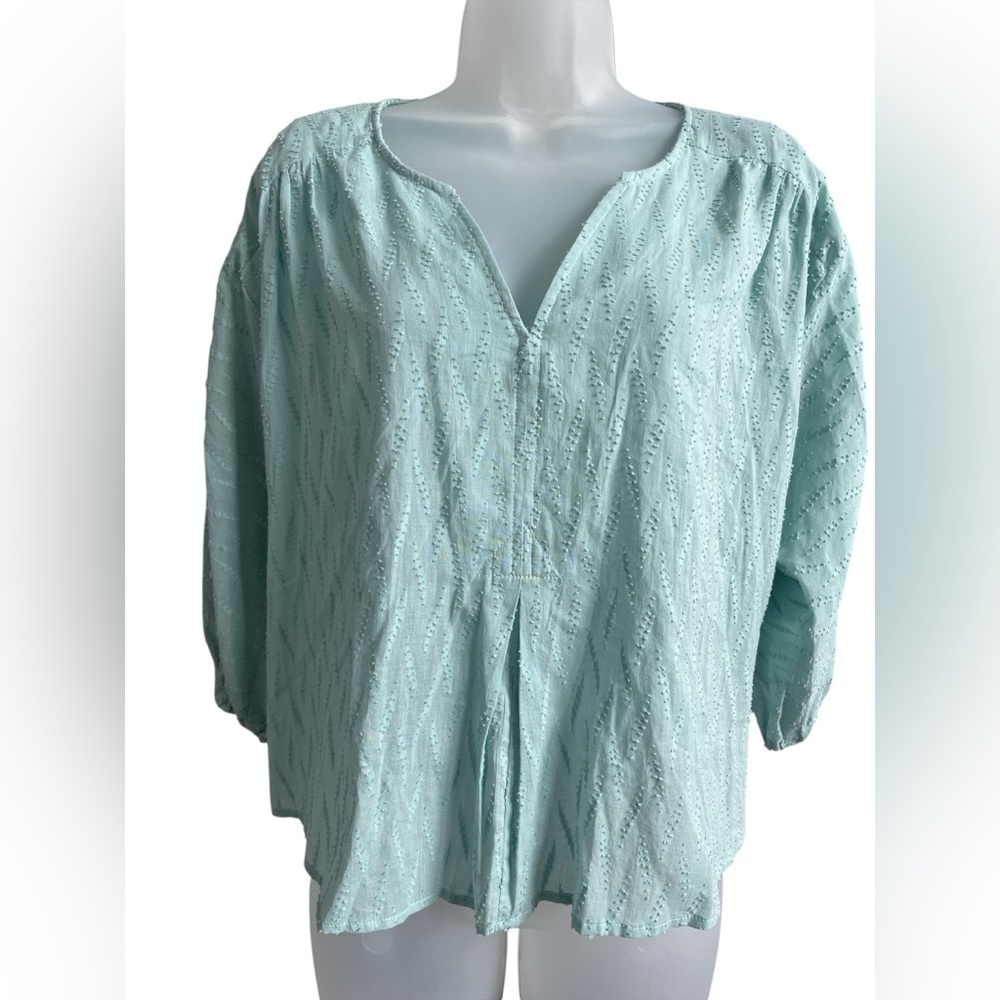 NEW Dolan x Anthropologie Mixed Media Embroidered Blouse XS Mint Green